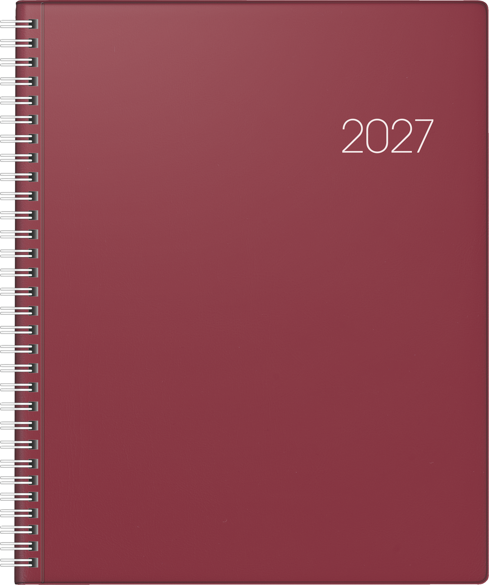 Buchkalender Mod. Manager Wt 7 weektimer 2027 | 21×26 cm, Kunststoff, weinrot