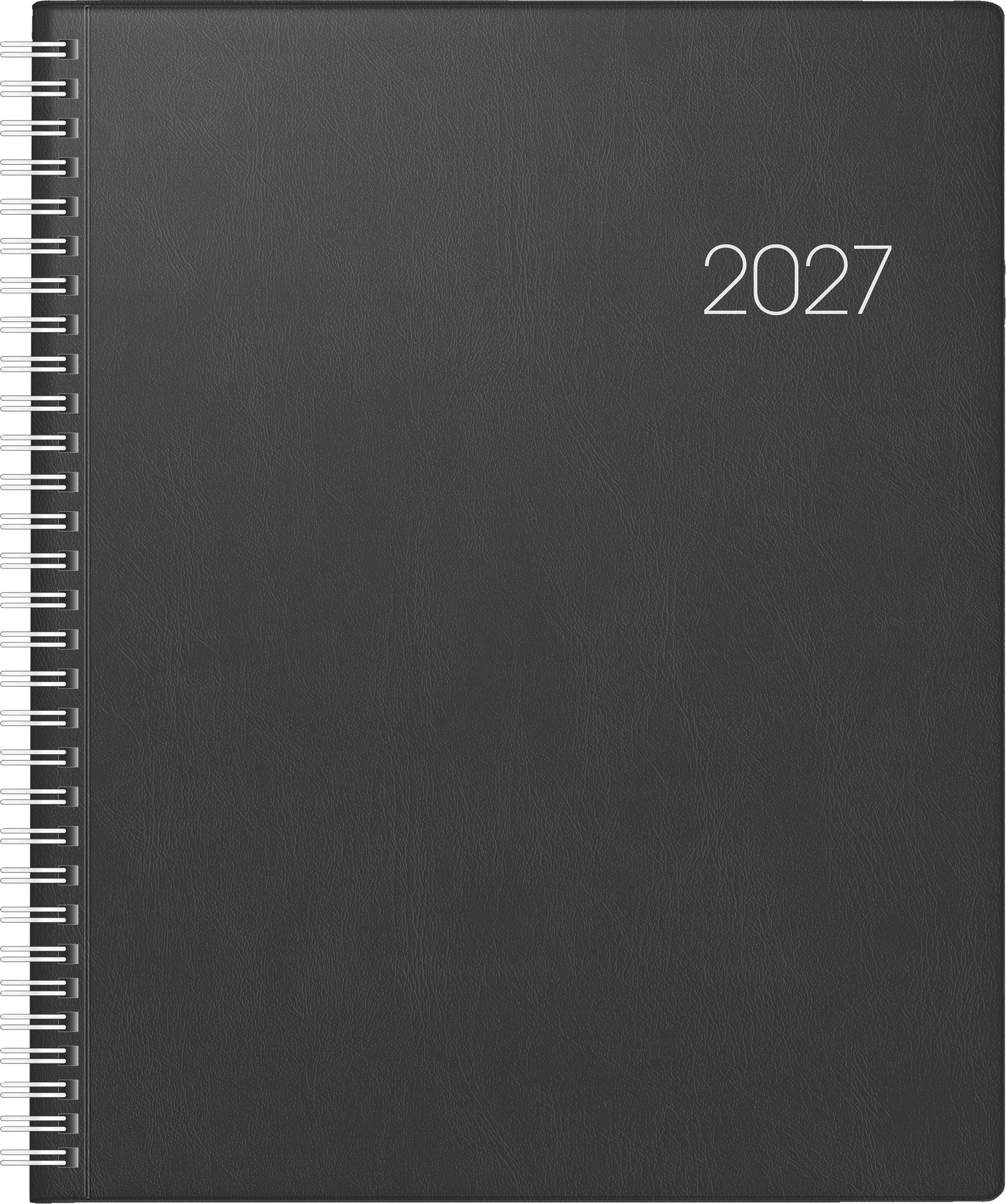 Buchkalender Mod. Manager Wt 7 weektimer 2027 | 21×26 cm, Kunststoff, schwarz