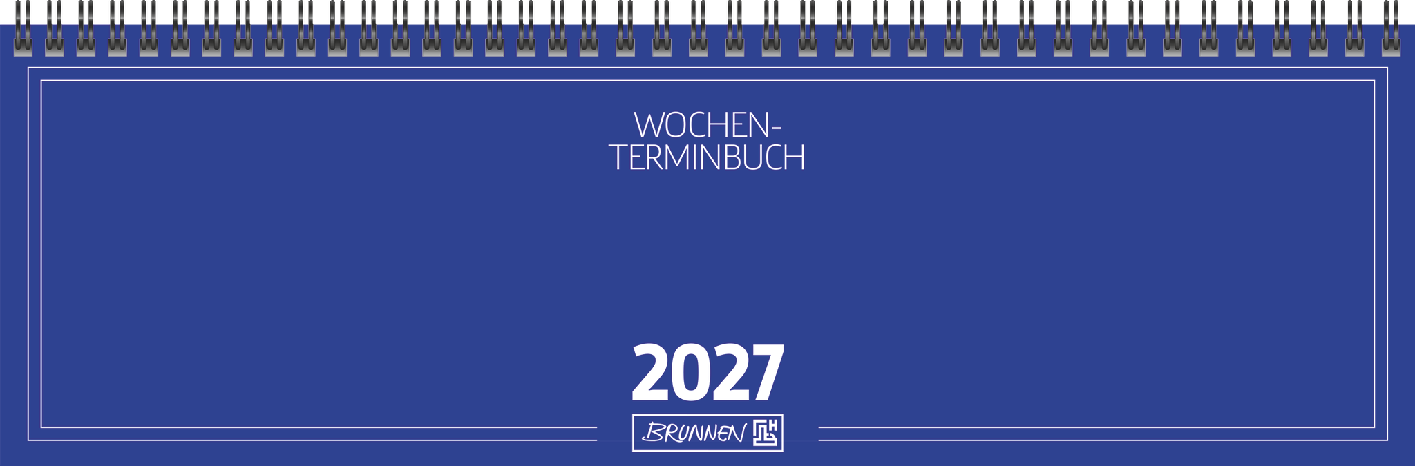 Brunnen Querkalender 774 32,6x10,2cm 1 Woche/2 Seiten Karton blau 2027