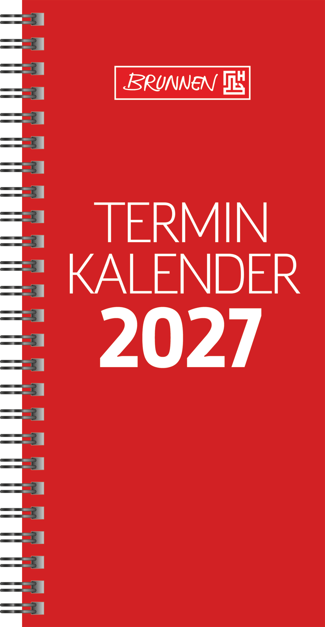 Brunnen Vormerkbuch 780 10x20,7cm 1 Woche/2 Seiten Karton-Umschlag rot