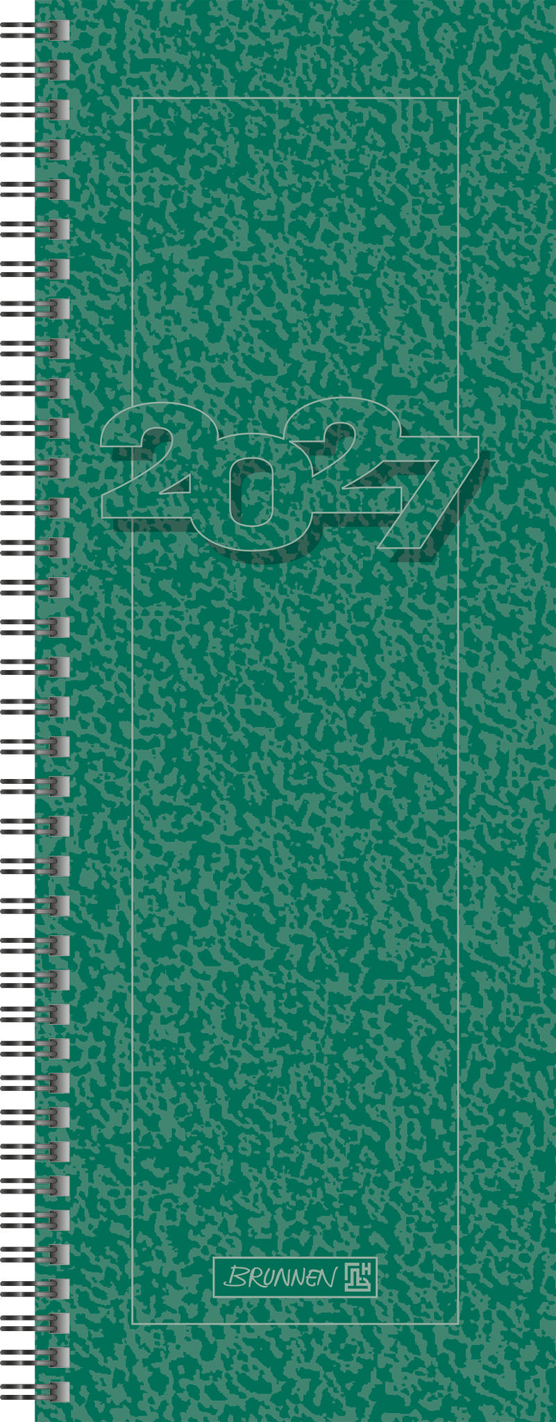 Brunnen Vormerkkalender 782 10x29,7cm 1 Woche/Seite Karton grün 2027