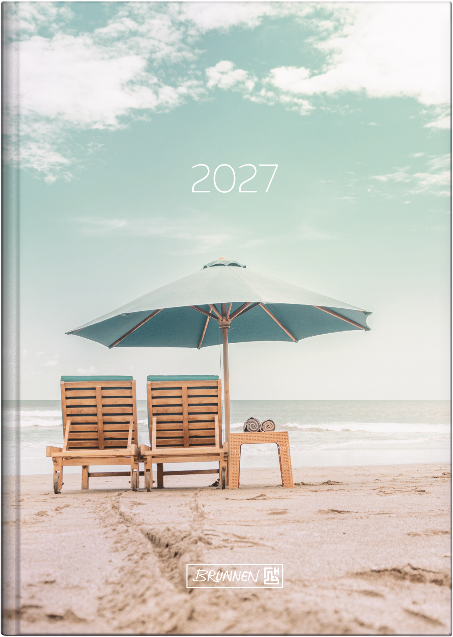 Brunnen Buchkalender 795 A5 1 Tag/Seite Grafik-Einband Sunbeds 2027