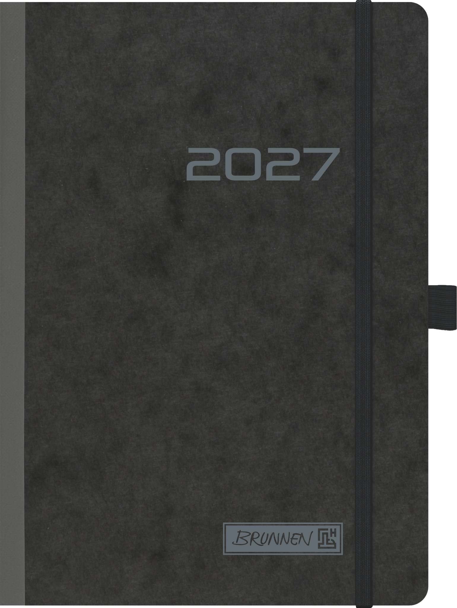 Brunnen Buchkalender 796 A5 1 Woche/2 Seiten Karton schwarz 2027