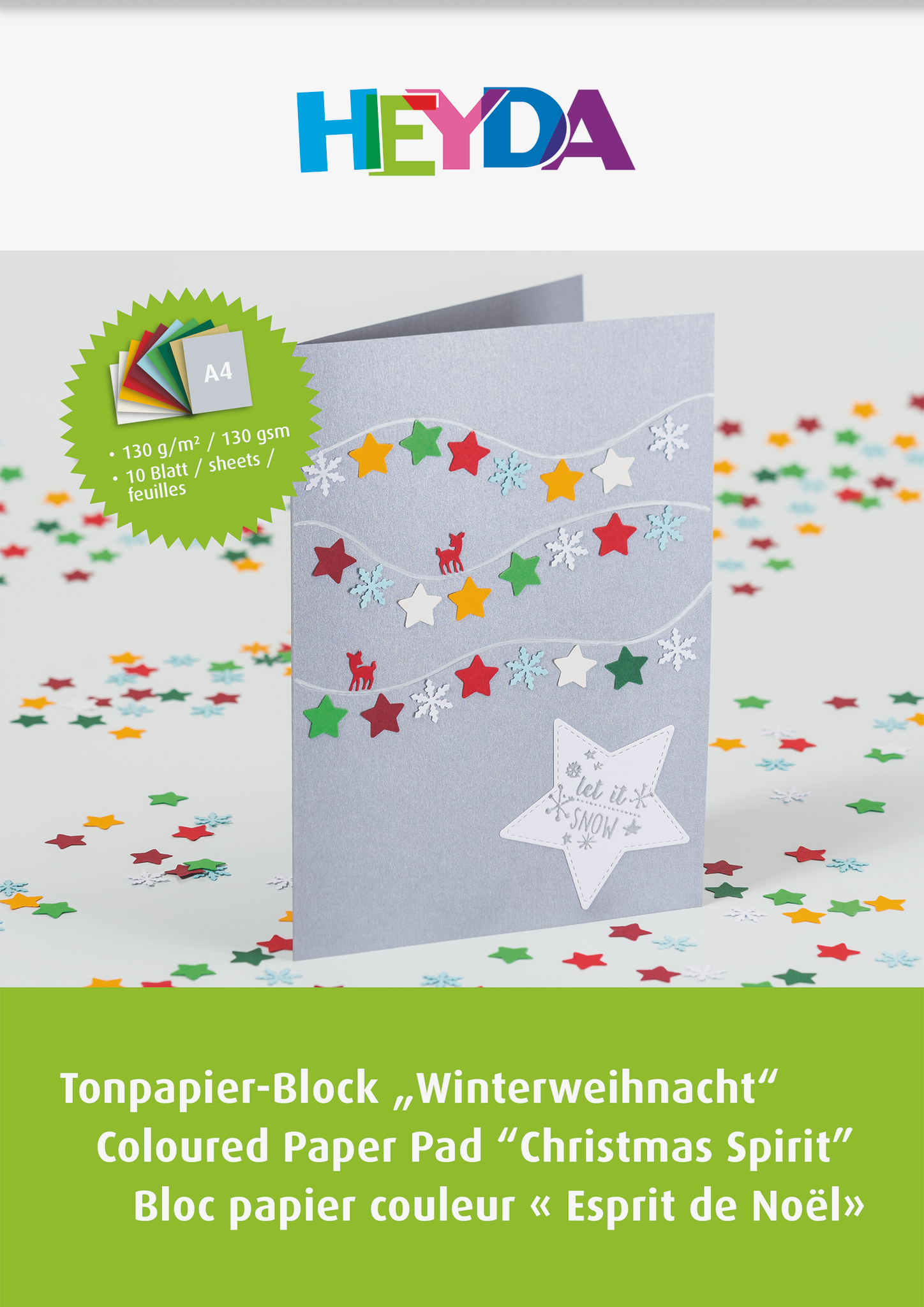 Tonpapier-Block „Winterweihnacht“ | A4, 10 Blatt