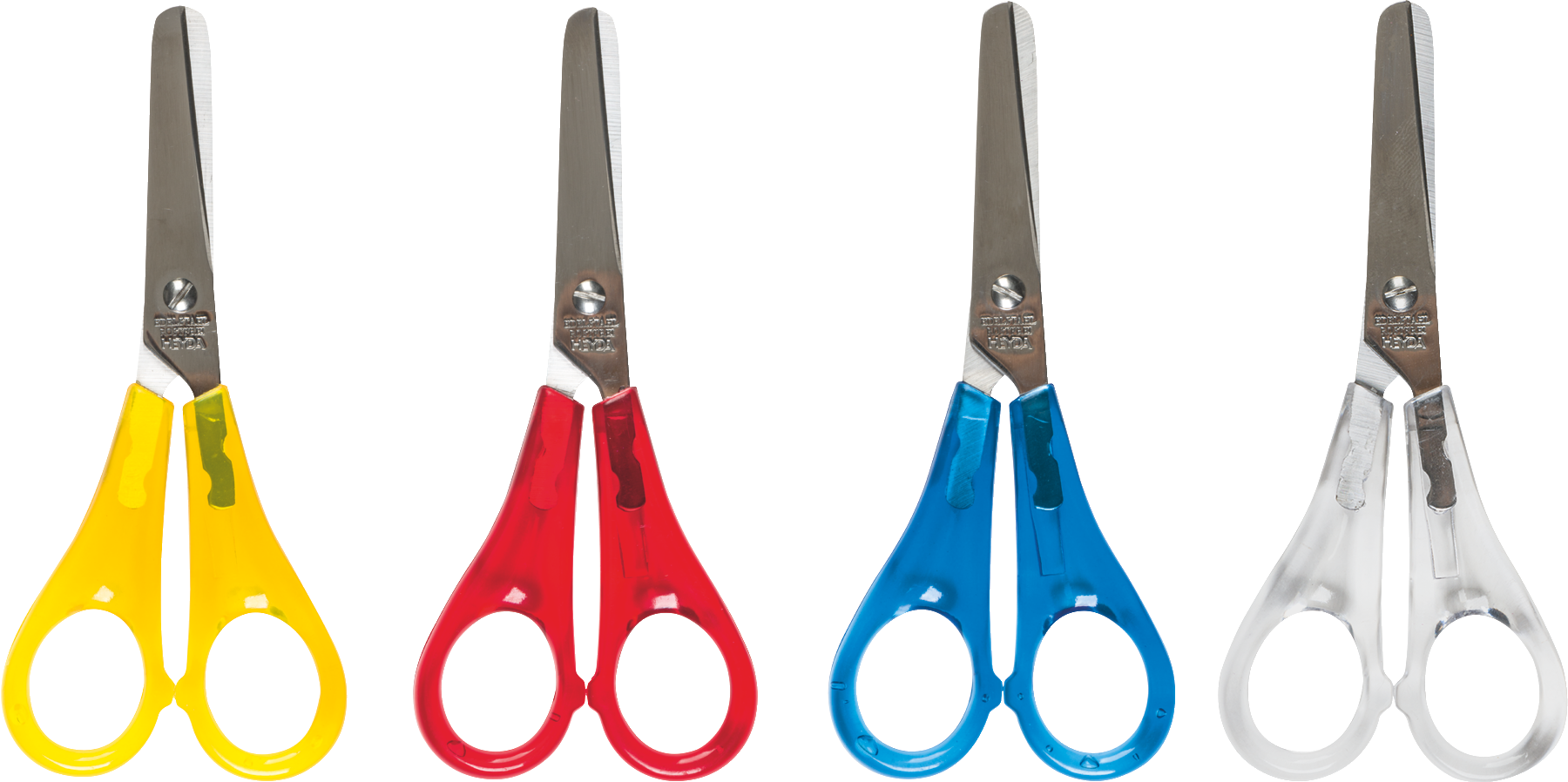 Kinderschere | abgerundet, 130 mm, sortiert, blau, gelb, rot, transparent