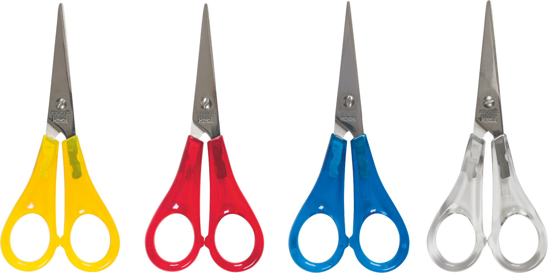 Kinderschere | spitz, 130 mm, sortiert, blau, gelb, rot, transparent
