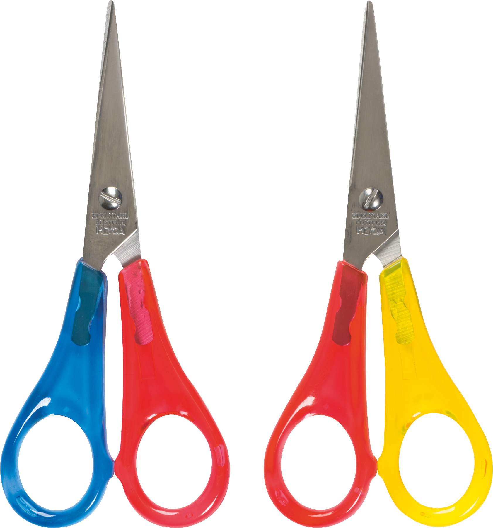 Kinderschere Linkshänder | spitz, 130 mm, sortiert, rot/gelb, rot/blau