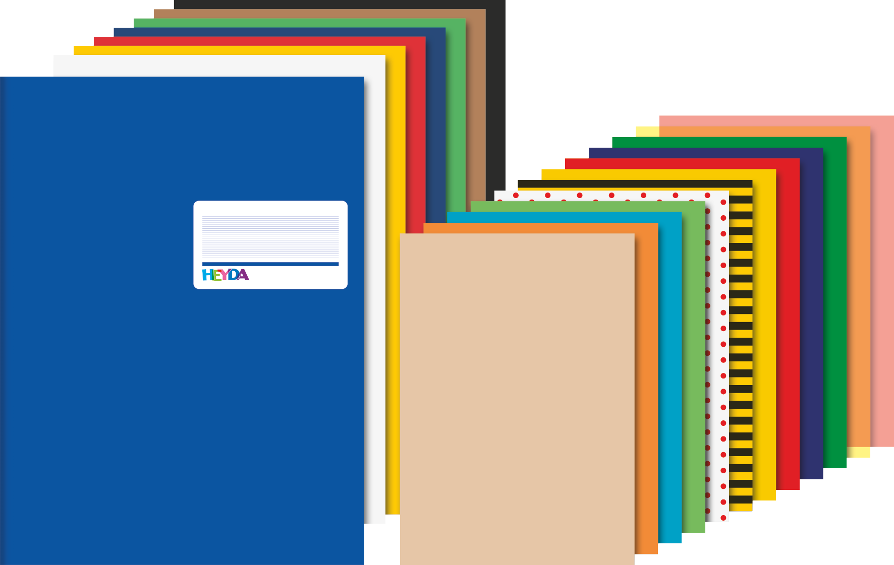 6 x Heyda Bastelpapier-Mappe A3 Bastelpapier sortiert 27-teilig
