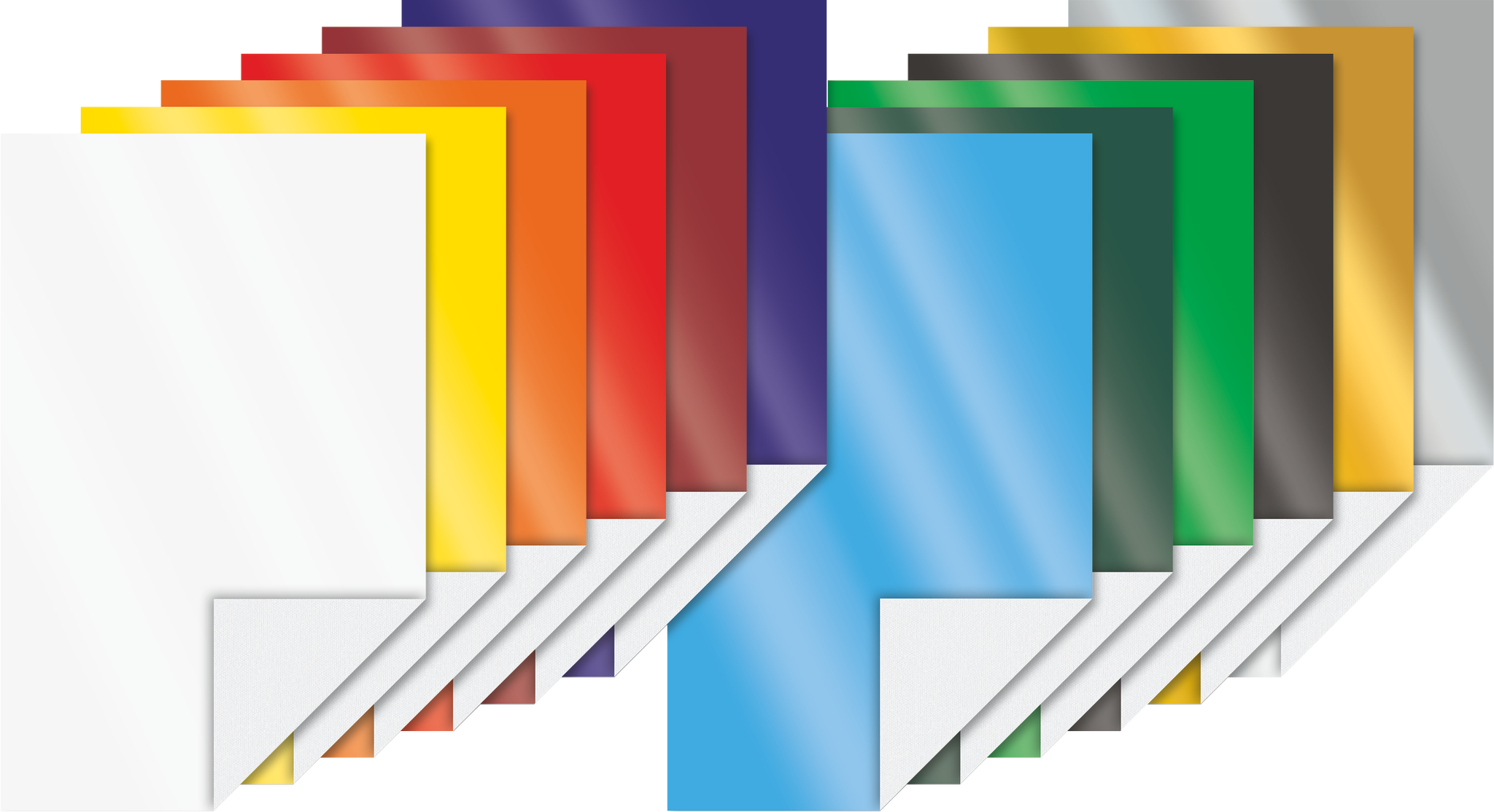 10 x Heyda Glanzpapier-Bastelmappe 18,5x29,5cm 80g/qm 12 Blatt farbig