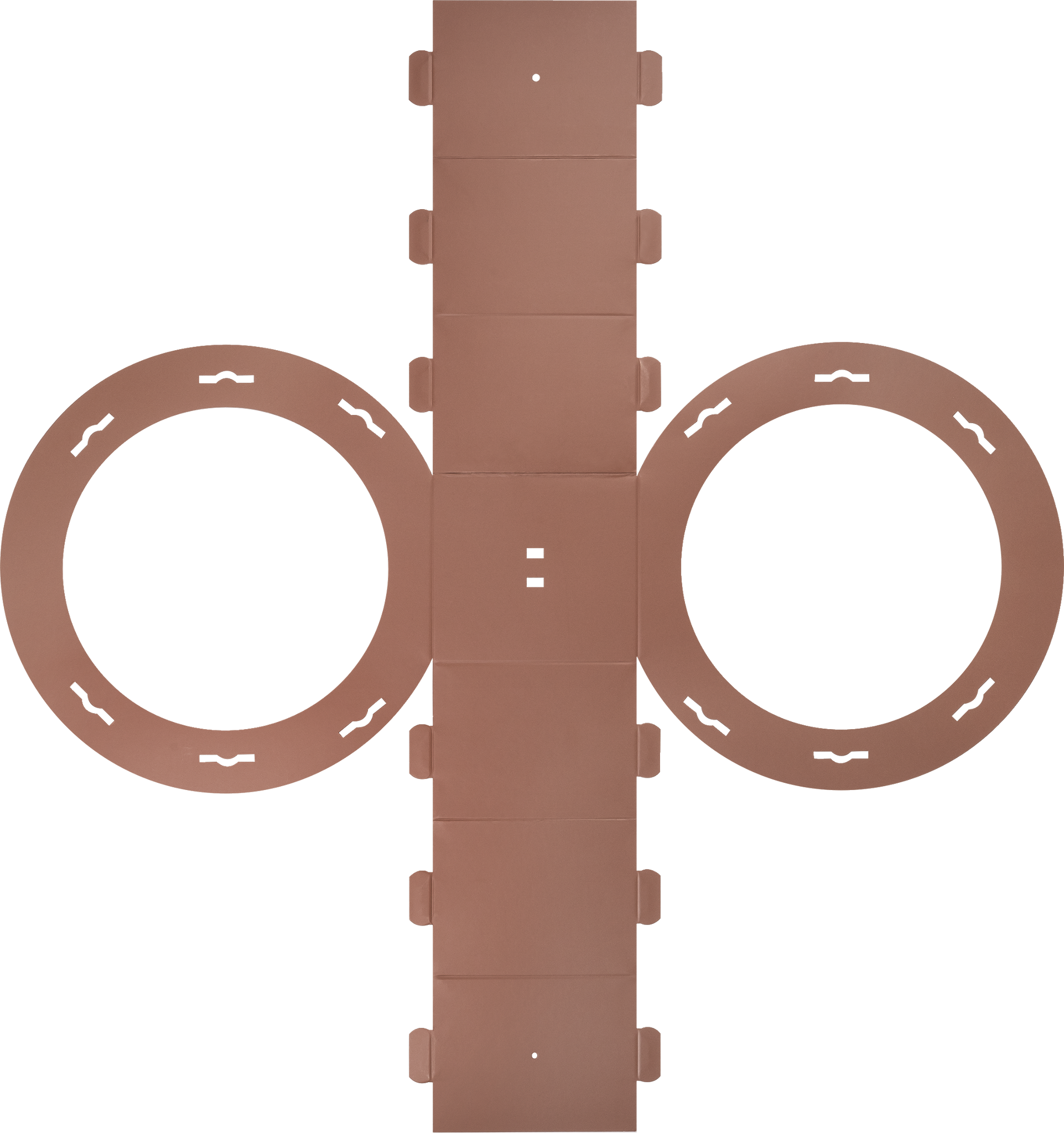 Rundlaternen-Zuschnitt | Ø 22 cm 12 cm, 400 g/m², mittelbraun