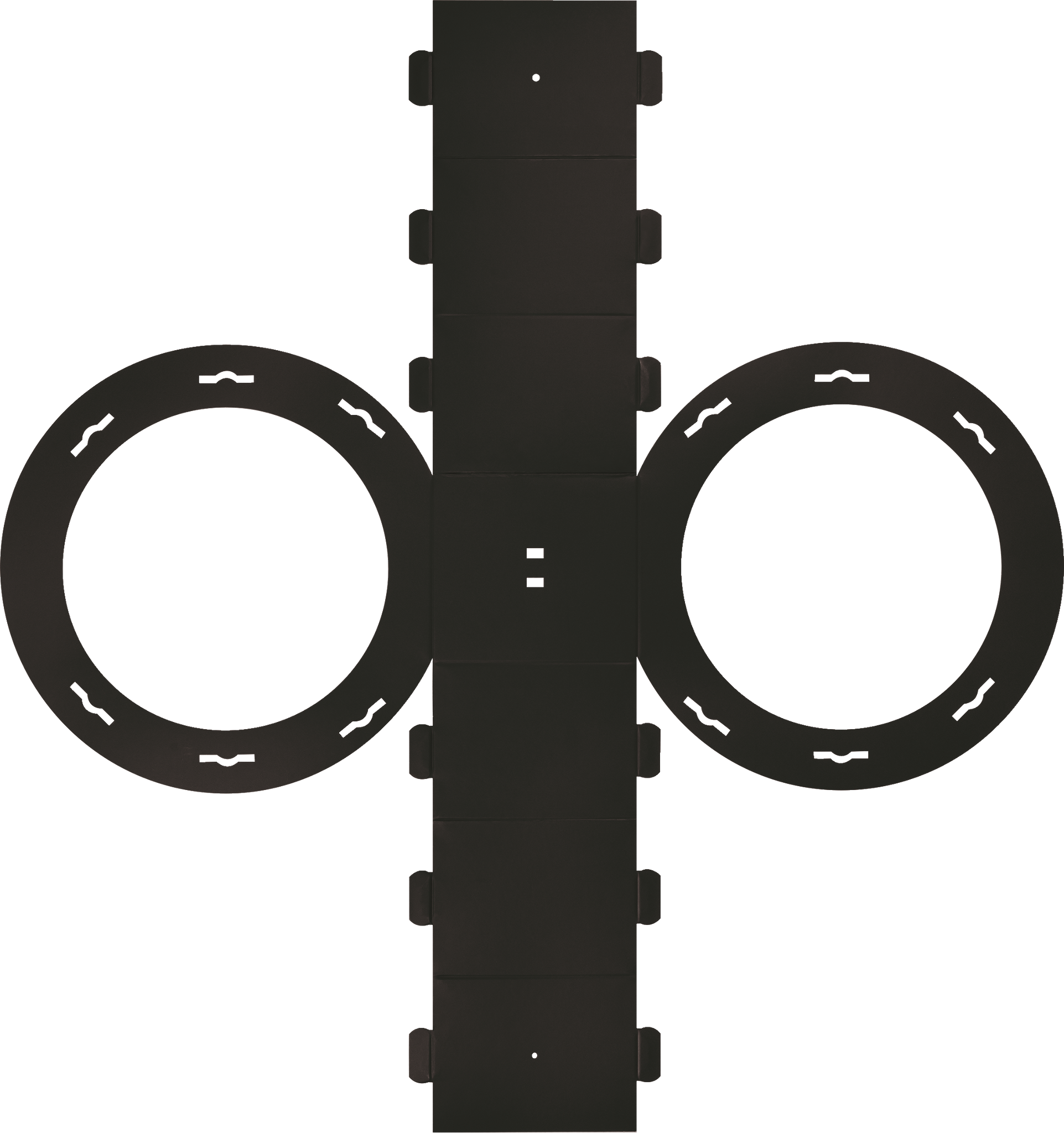 Rundlaternen-Zuschnitt | Ø 22 cm 12 cm, 400 g/m², schwarz