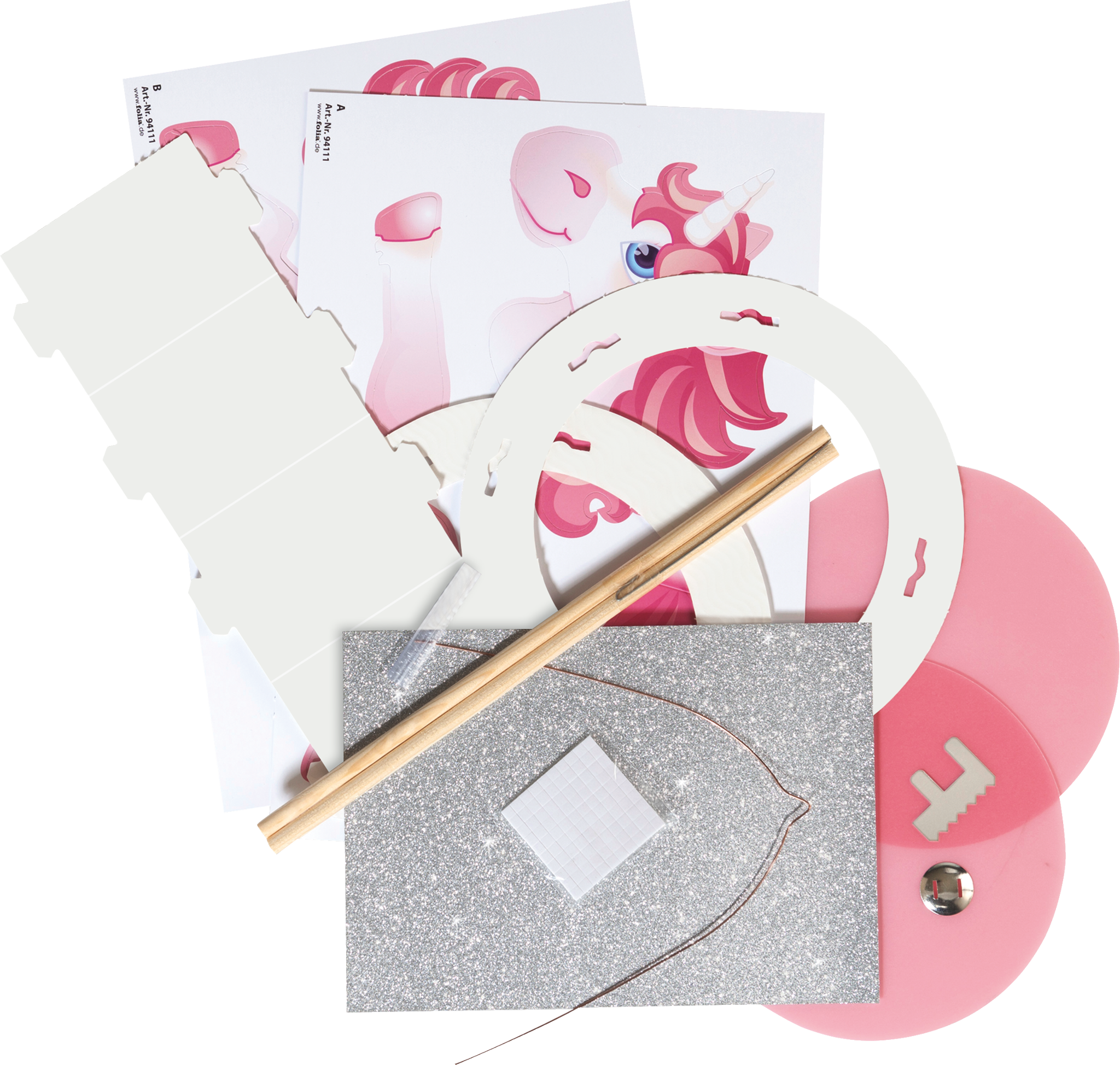 Laternen-Bastel-Set „Einhorn“ | weiß/pink