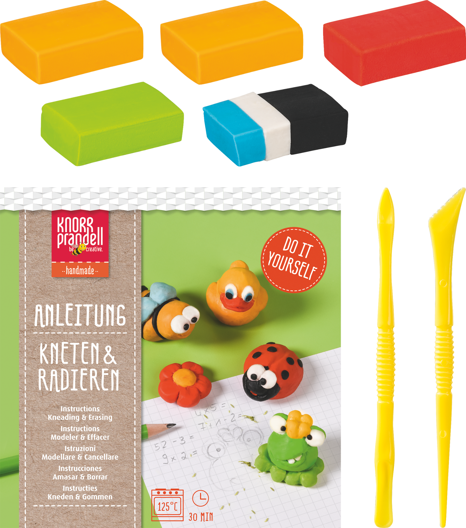 Bastel-Set Kneten & Radieren Summertime 5 Radiergummis