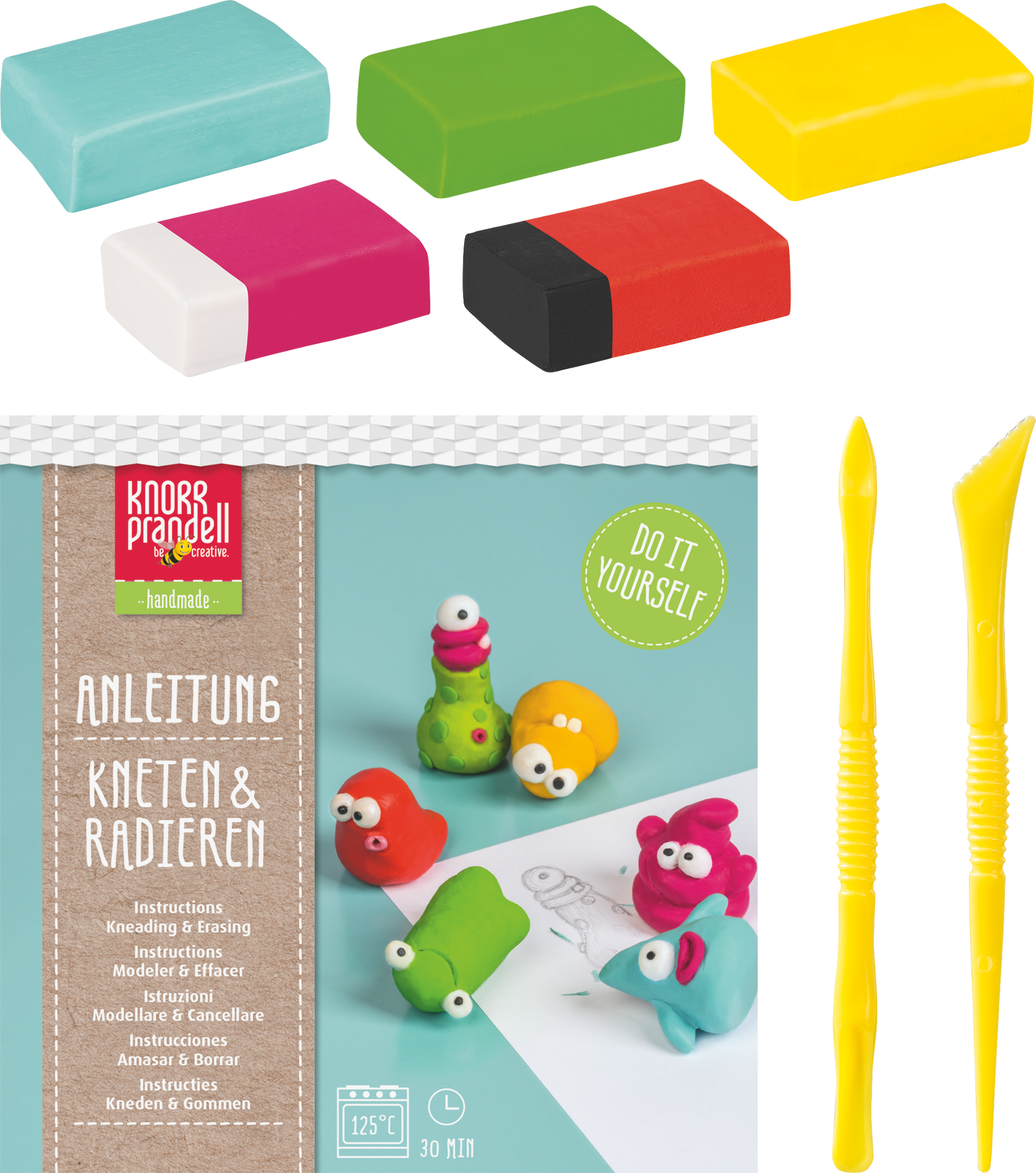 Bastel-Set Kneten & Radieren „Aliens“ | 100 g