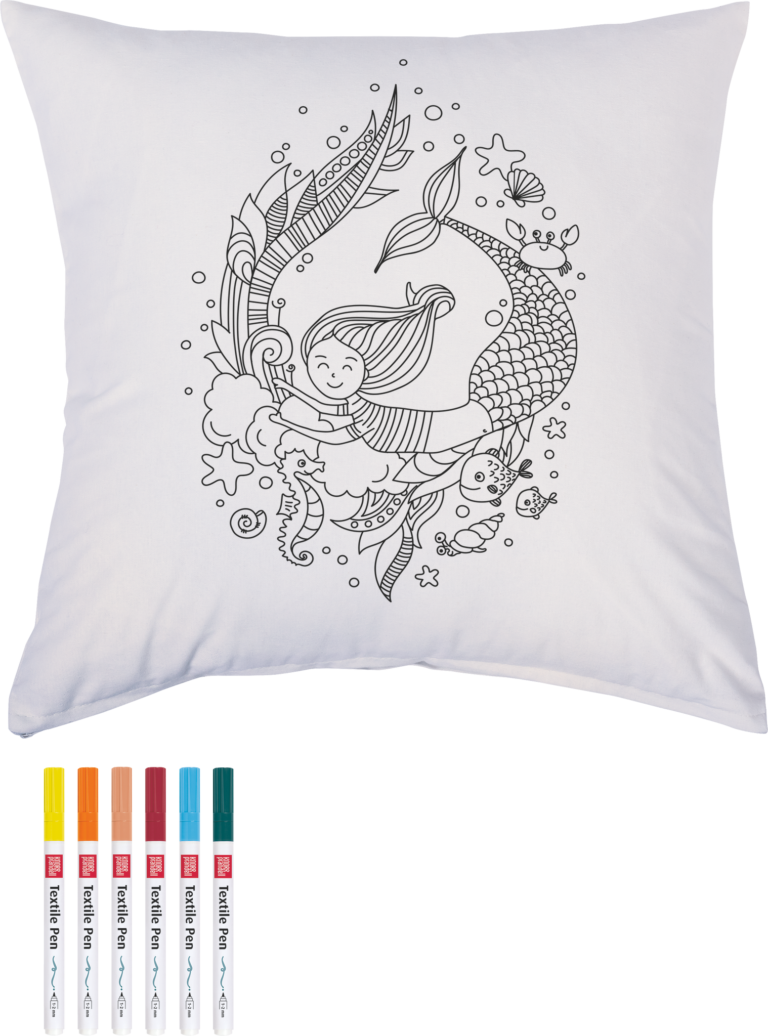 Bastel-Set Stoff bemalen „Mermaid“ Kissen