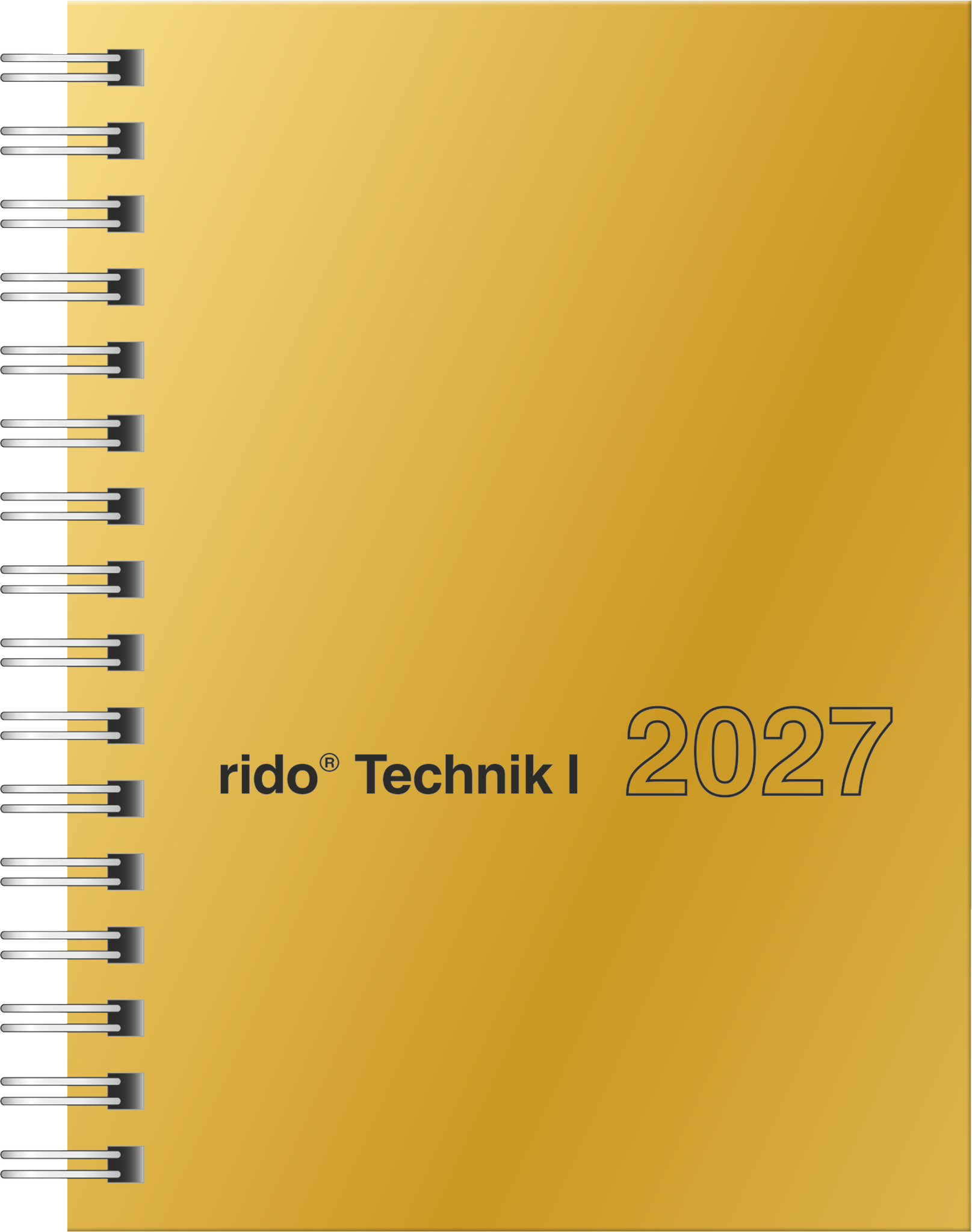 Rido Taschenkalender perfect/Technik I 1 Woche/2 Seiten 10x14cm gold G