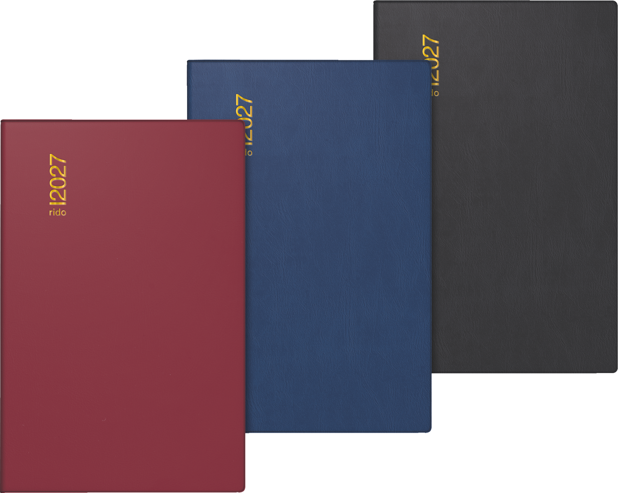 5 x Rido Taschenkalender Industrie I 7,2x11,2cm 1 Woche/Seite Kunststo