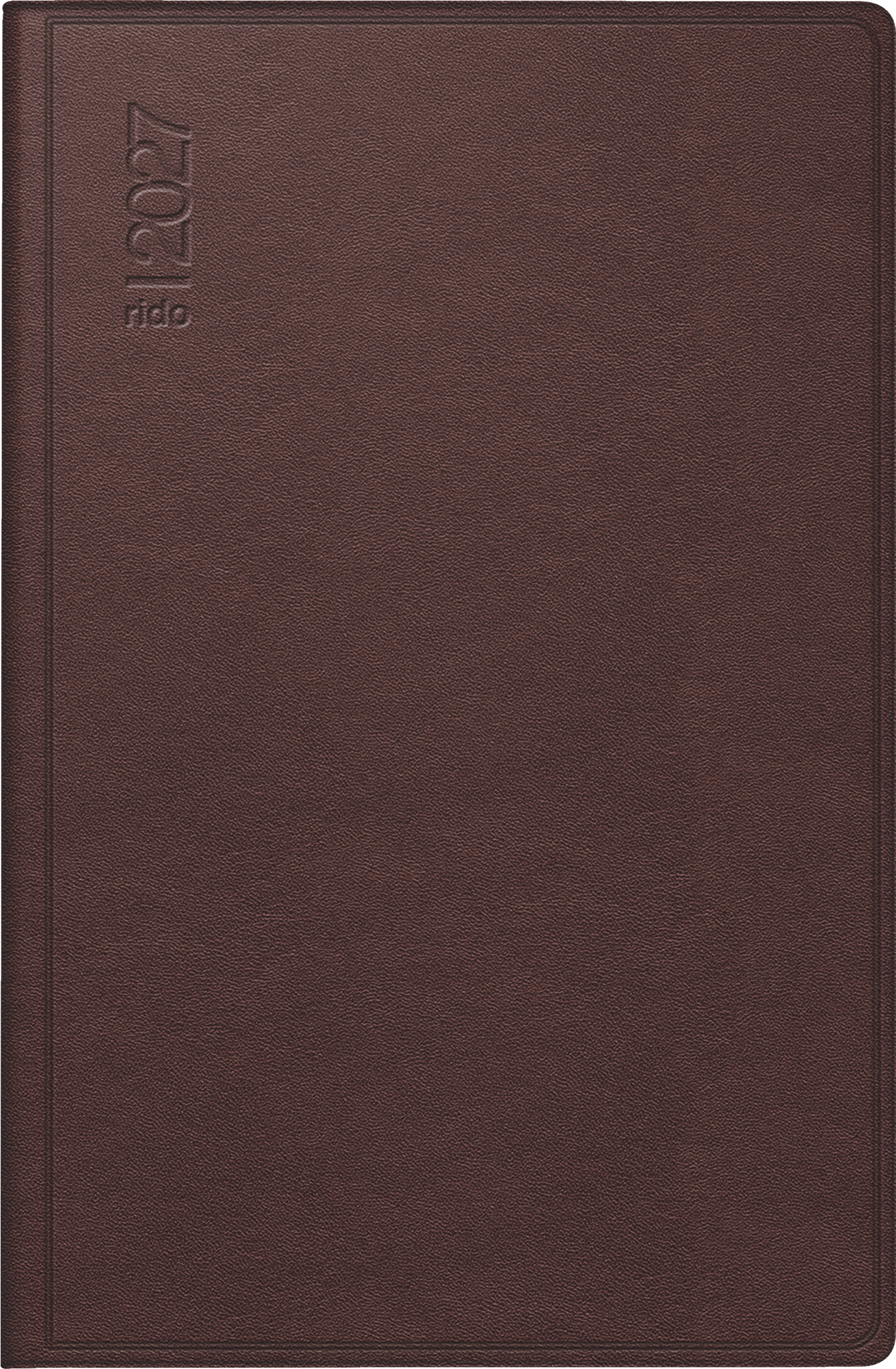 rido/idé 7016168277 Taschenkalender Mod. partner/Industrie I 2027 A7, Leder, dunkelrot