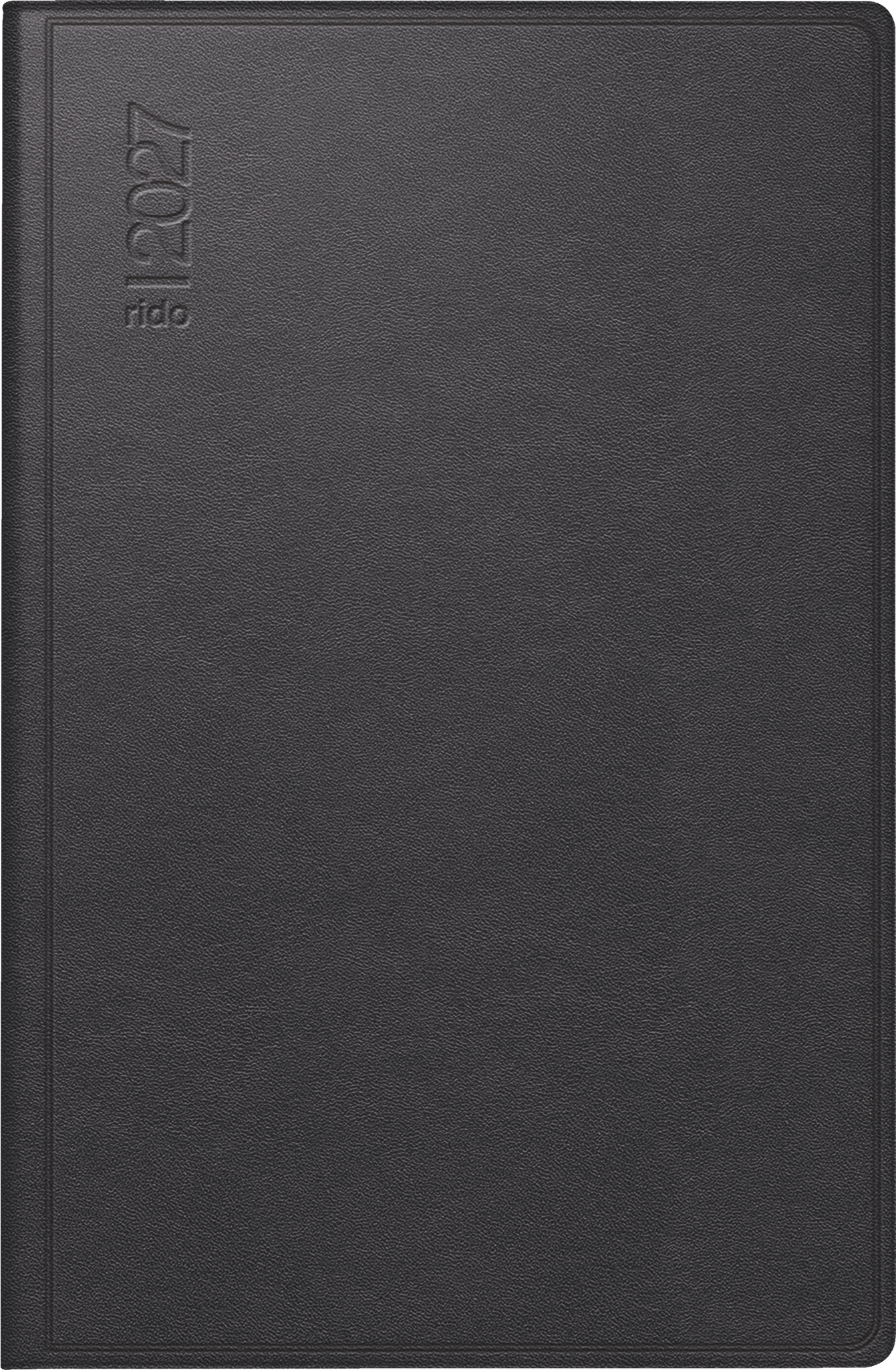 rido/idé 7016288907 Taschenkalender Mod. Industrie II 2027 A7, Leder, schwarz