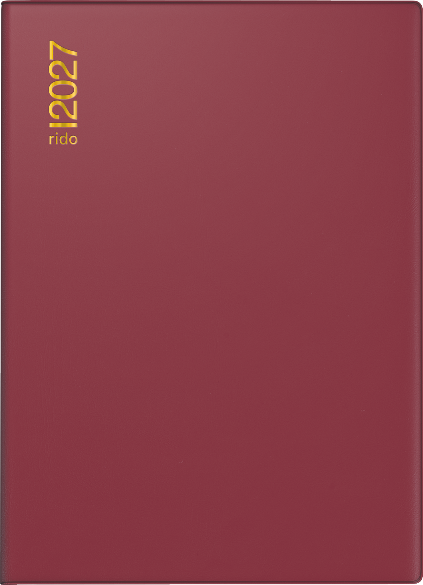 rido/idé 7018182297 Taschenkalender Mod. Technik II 2027 A6, Kunststoff, bordeaux
