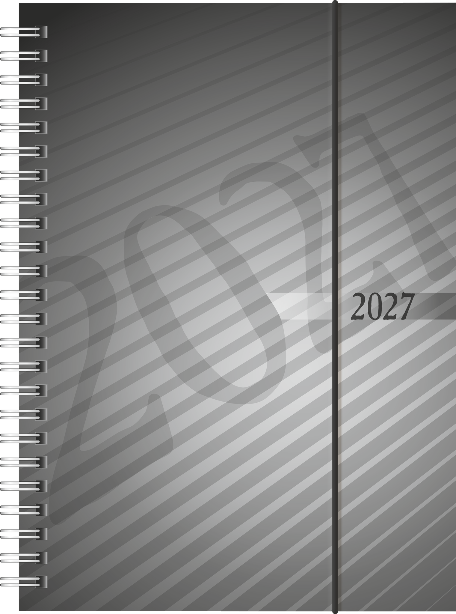rido/idé 7021102907 Buchkalender Mod. futura 2 2027 A5, Kunststoff, anthrazit