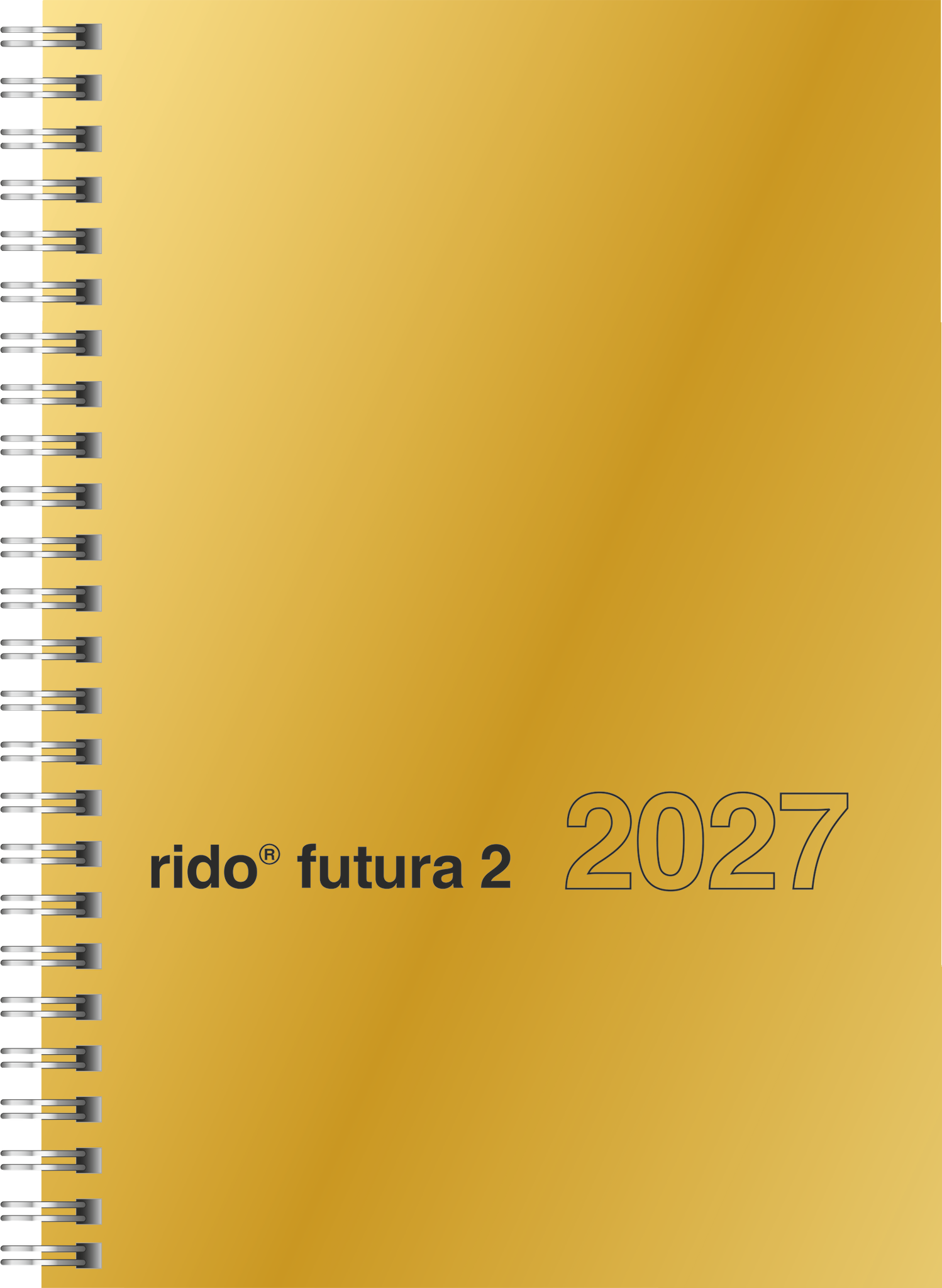 Rido Buchkalender futura 2 A5 1 Woche/2 Seiten Glanzkarton-Einband gol