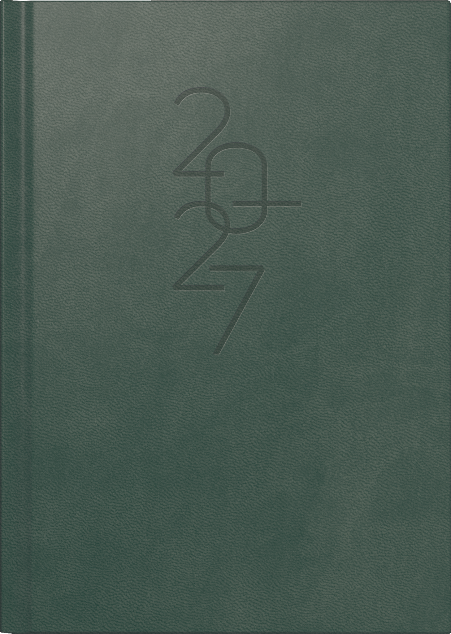 rido/idé 7026033017 Buchkalender Mod. Mentor 2027 A5, Kunstleder, dunkelgrün