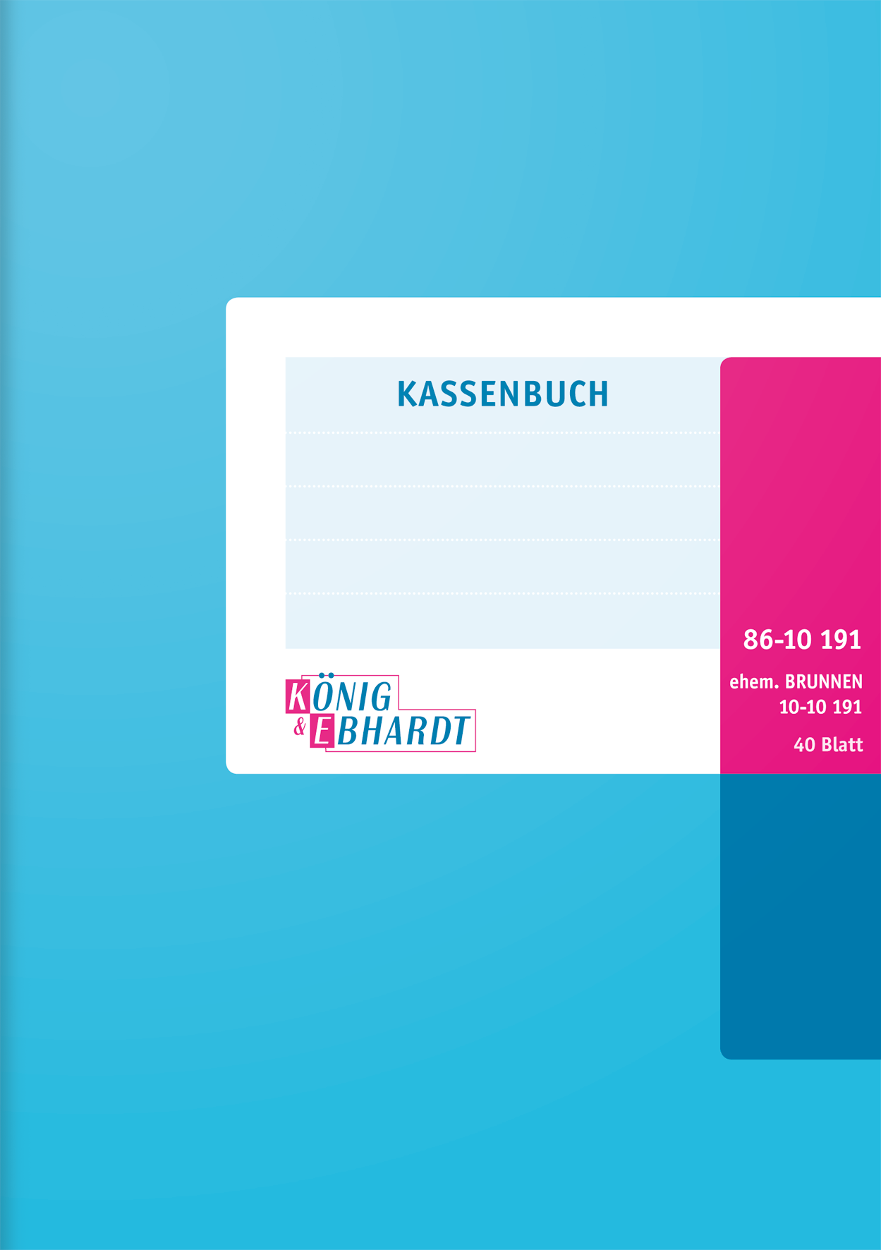 Kassenbuch | A5, 80 Seiten, Karton, magenta/hellblau