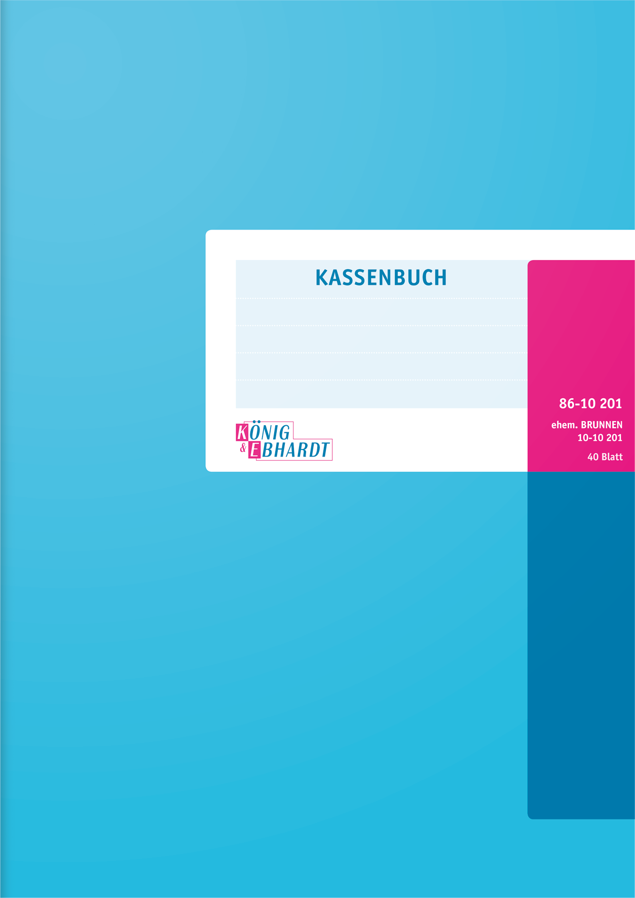 Kassenbuch | A4, 80 Seiten, Karton, magenta/hellblau