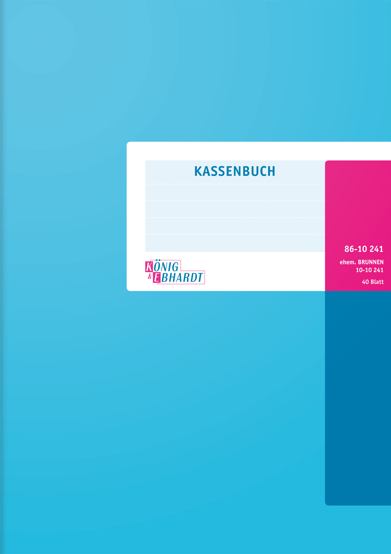 K+E Formularbuch Kassenbuch A4 40 Blatt kariert Karton hellblau