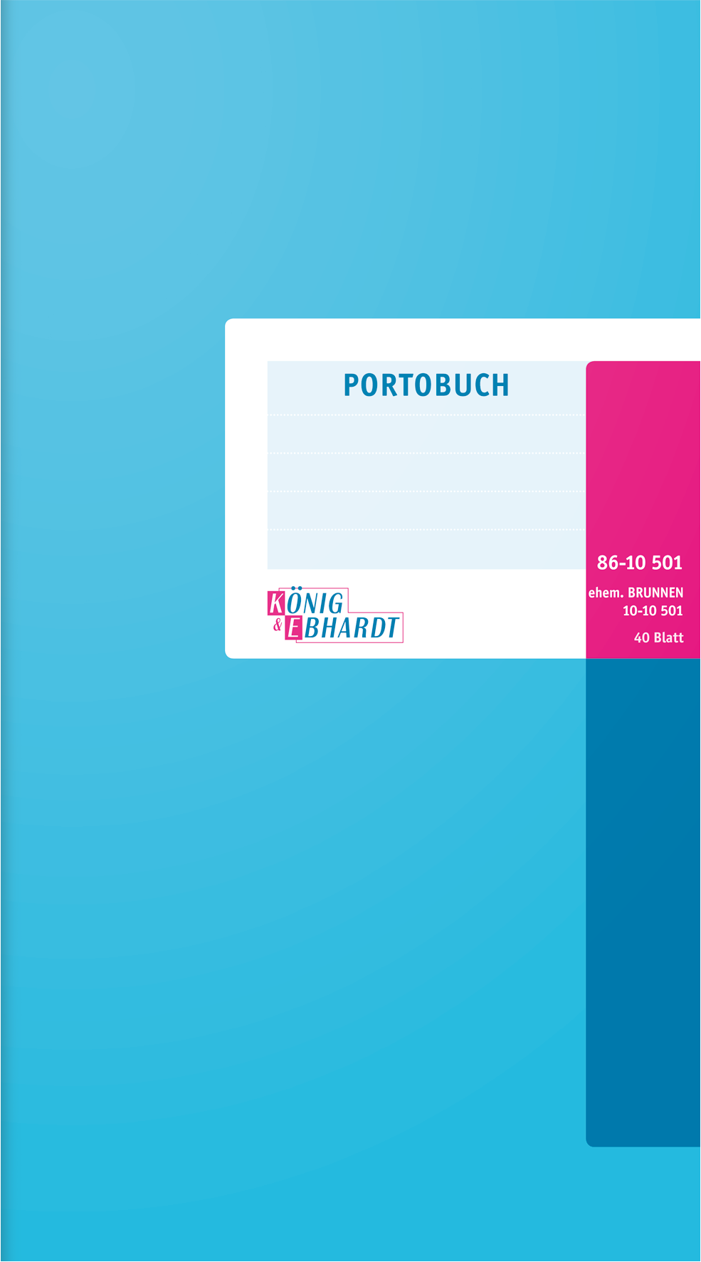 Portobuch | 165×297 mm, 80 Seiten, Karton, magenta/hellblau