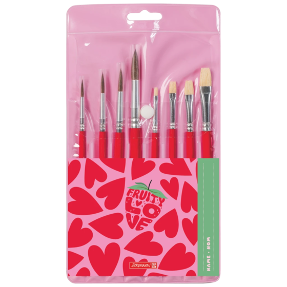 Schulpinsel-Set Fruity Love | rot, 8 Pinsel