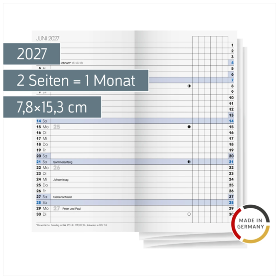 Wochen-Ersatzkalendarium Mod. 740 2027 | 7,8×15,3 cm