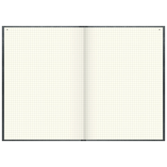 Geschäftsbuch | A4, 288 Seiten, mit Seitenzahlen, kariert, Kunststoff, grau