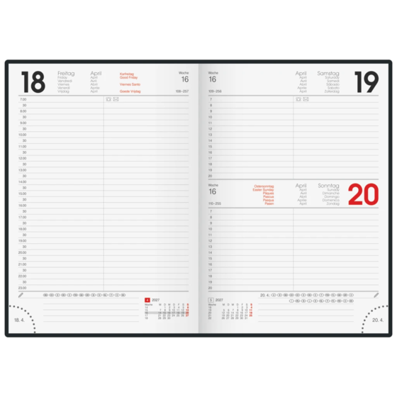 Buchkalender Colour Line Mod. 795 2027 | A5, Kunststoff, schwarz