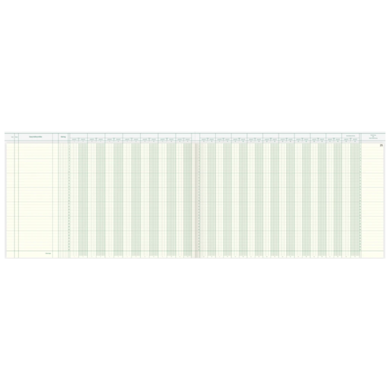 Amerikanisches Journal | 490×297 mm, 96 Seiten, Konten-Journal, Karton, magenta/hellblau