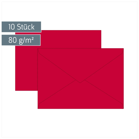 Briefumschläge Universalpapier | B6, 80 g/m², mittelrot, 10 Stück