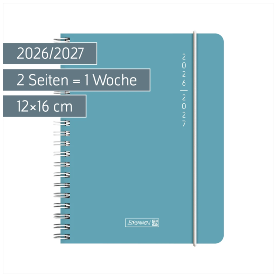 Schülerkalender 2026/2027 „Plain Blue“ | A6, Kunststoff