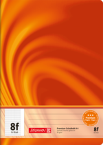 Schulheft Vivendi A4 5 x 7 mm rautiert mit Rand, Lin. 8f orange