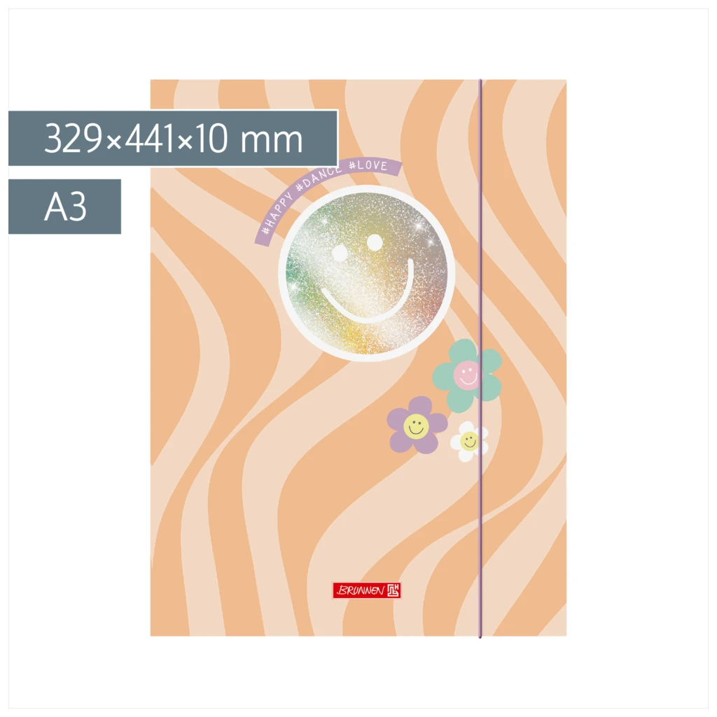 Sammelmappe Happy Hippie für A3 | A3, Füllhöhe: 10 mm, orange