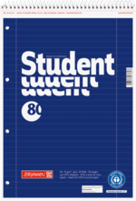 Collegeblock Student Recycling A4 liniert, mit Randlinie innen und außen, Lin. 27 Deckblatt: blau