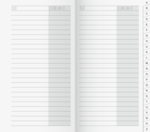 Adress-Registerheft Taschenkalender Blattgröße 8,7 x 15,3 cm