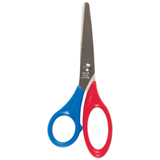 Bastelschere „Schnippy“ Linkshänder | abgerundet, 130 mm, rot/blau