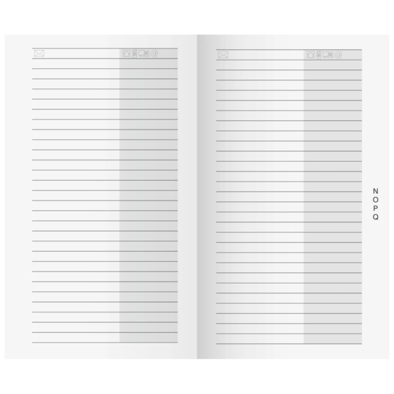 Anschriftenheft | 7×11,8 cm, Karton, weiß
