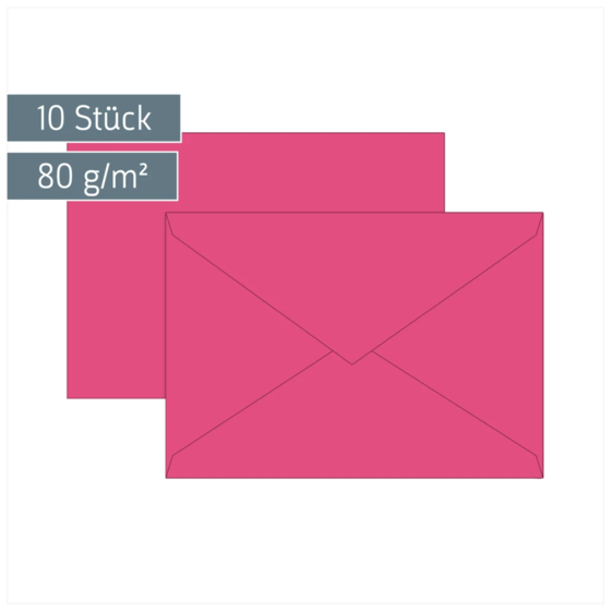 Briefumschläge Universalpapier | C5, 80 g/m², fuchsia, 10 Stück