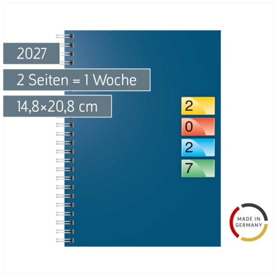 Buchkalender DATAline Mod. 796 40 2027 | A5, Karton, blau