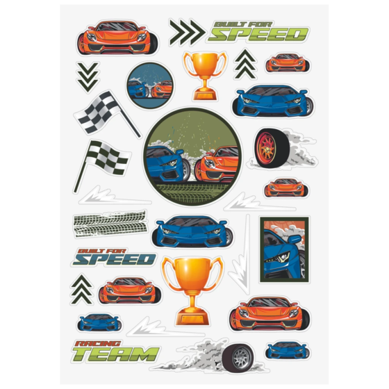 Freundebuch Fast Wheels | 16×21 cm, 80 Seiten, grün/mehrfarbig