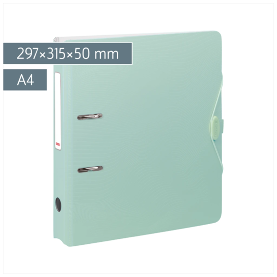 Ordner „WAVE“ Colour Code | A4, 50 mm, Hebelmechanik mit gummiertem Griff, mint