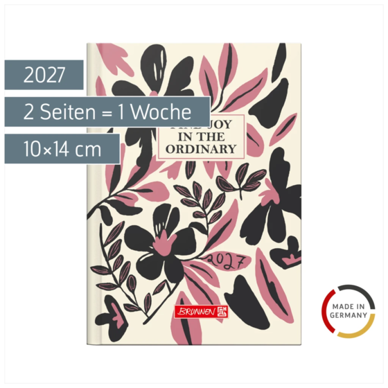 Taschenkalender Design Line Mod. 731 2027 „Bloom“ | A6, Papier