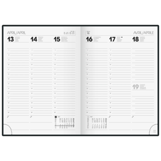 Buchkalender Colour Line Mod. 796 2027 | A5, Kunststoff, blau